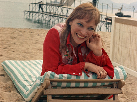 French movie actress Anna Karina at the Cannes Film Festival, 1973.