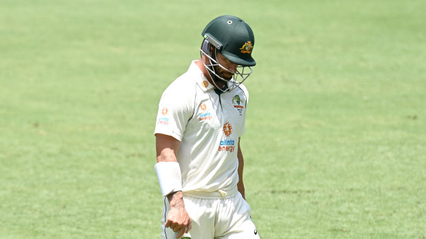 Matthew Wade, dismissed for a duck in the second innings, is fighting for his place in the team.