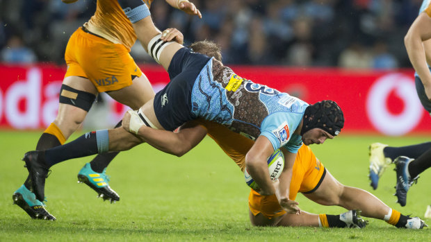 Upended: The Waratahs' loss to the Jaguares means they are unlikely to reach the finals this season.
