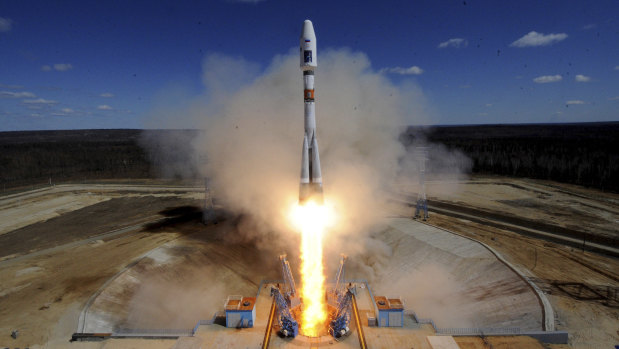 A Russian Soyuz 2.1a rocket  lifts off from the launch pad at the new Vostochny Cosmodrome outside the city of Uglegorsk in Russia. Queensland is investigating potential rocket launch sites in the hopes of capitalising on the space industry.