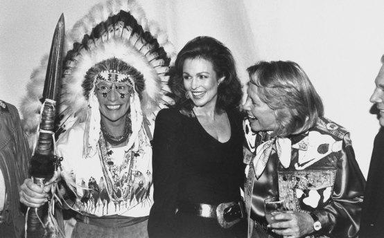 From left: Archaeologist Iris Love, TV personality Phyllis George and gossip columnist Liz Smith at a Wild West fundraiser for Literacy Volunteers of America in 1991. 