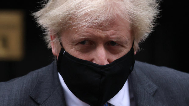 British Prime Minister Boris Johnson leaves 10 Downing Street.