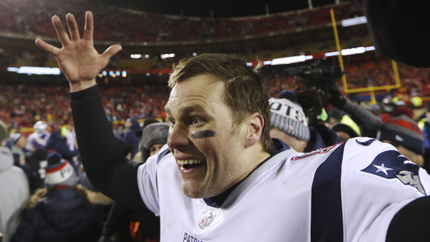 Patriots quarterback Tom Brady celebrates their win.
