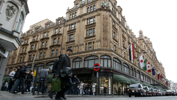 The Harrods department store in London, scene of the alleged shopping spree.