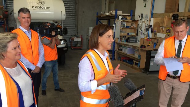 LNP leader Deb Frecklington in Redcliffe on Tuesday after reports she had been referred to the electoral watchdog.