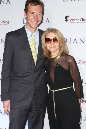 Schuman with his mother Carla Zampatti at the premier of ‘Diana’ in Sydney, 2013.