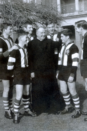 St Patrick's College. Ballarat. Brother William O'Malley and George Pell to O'Malleys left with other members of the 1st XVIII premiership side of 1959. 