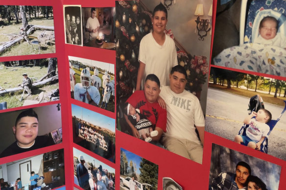 A memorial photo board dedicated to Elias Otero, of Albuquerque, New Mexico. The homicide rate in Albuquerque has, like in many US cities, risen rapidly in recent years.