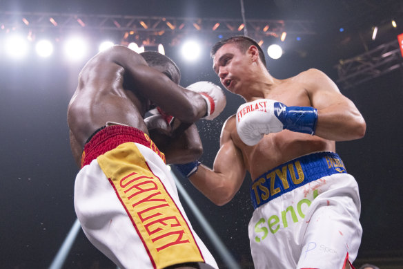 Tim Tszyu in his US debut against former Olympian Terrell Gausha.