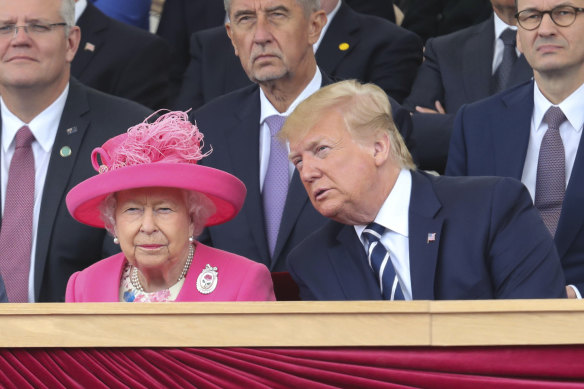 The Queen wore a brooch given to her by Barack Obama when she met then-president Donald Trump in 2019. 