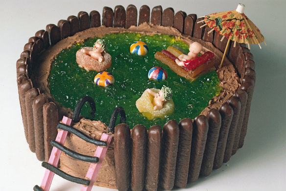 The classic swimming pool cake from the <i>Women’s Weekly Children’s Birthday Cake Book</i>.