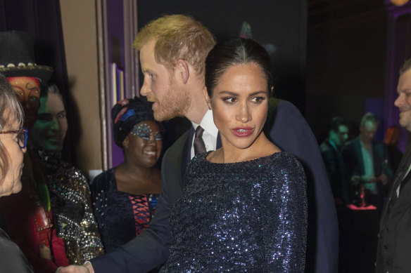 Harry and Meghan at the Cirque du Soleil opening in London in January 2019. 