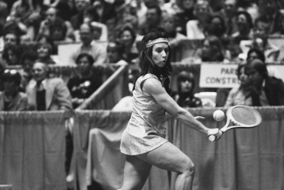 Rosie Casals in action in 1976.