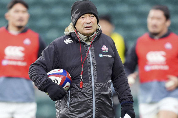 Eddie Jones at Japan training in London in November, 2024.