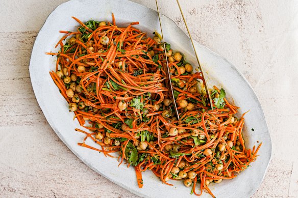 This autumnal chermoula, carrot and chickpea salad is delicious alongside grilled meats.