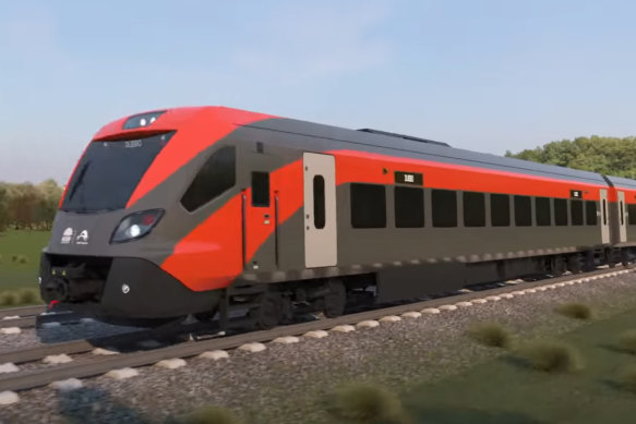 An artist’s impression of the new Spanish-built trains that will run on interstate rail lines.