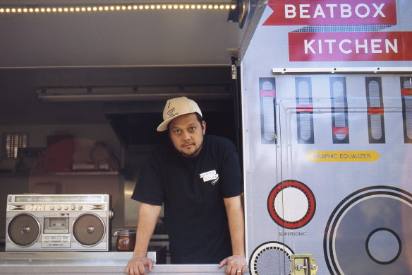 Raph Rashid with the first Beatbox Burger truck in 2011.