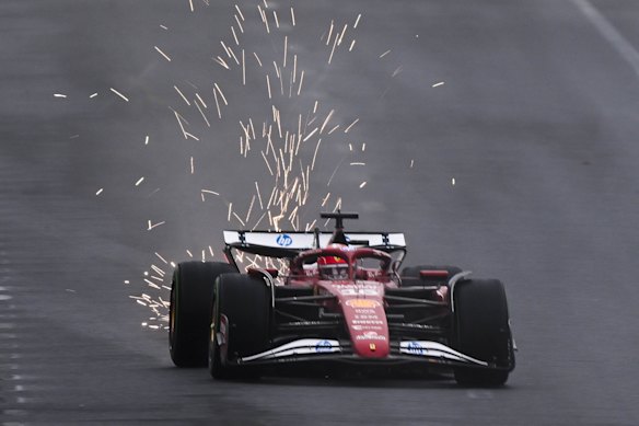 Ferrari driver Charles Leclerc in action.