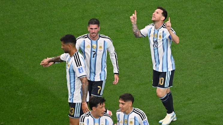 Lionel Messi in action against Austria