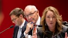 Shadow treasurer Damien Tudehope (centre).