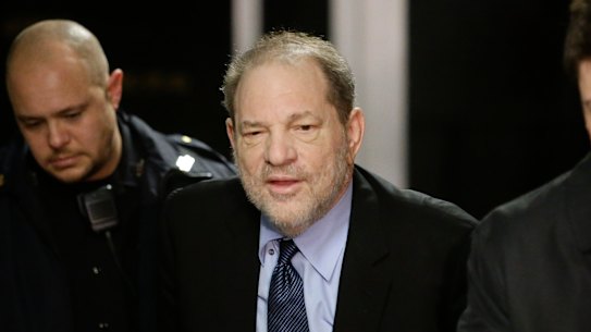 Harvey Weinstein leaves his trial on charges of rape, Tuesday.