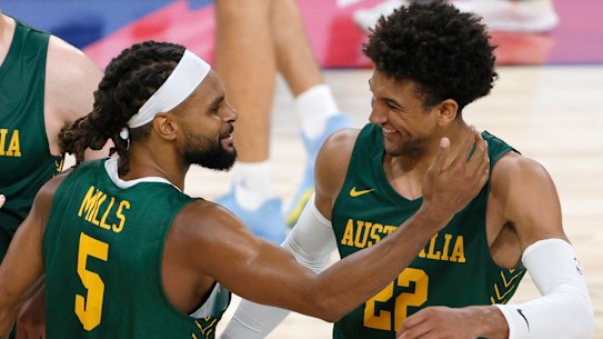 Matisse Thybulle (right) is excited to represent the Boomers.