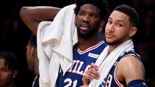 Fractured relationship? Joel Embiid (left) and Ben Simmons.
