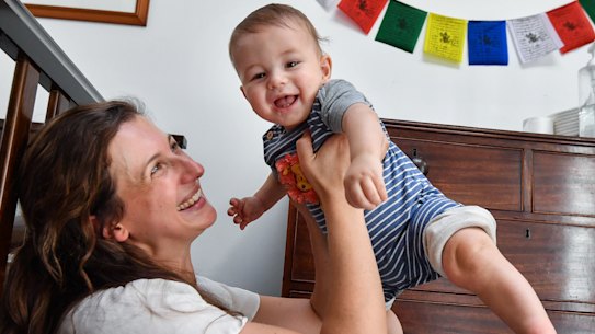 Dr Charlotte Reddington with her son, Nikolai, nine months, is working to crease an endometriosis ‘calculator’ to help predict who may get the disease.