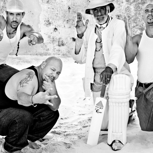 Straight outta Compton: Isaac Hayes, Sergeo Pinales, Ted Hayes and Theo Hayes on tour in 2011.
