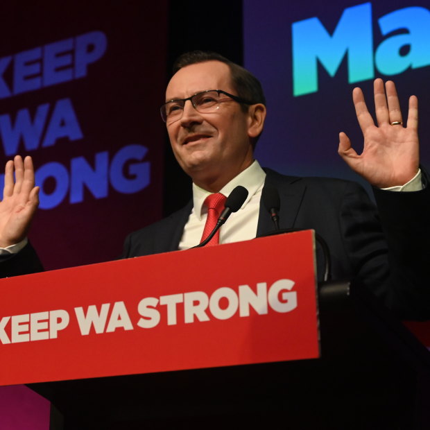 WA Premier Mark McGowan speaking at his campaign launch.