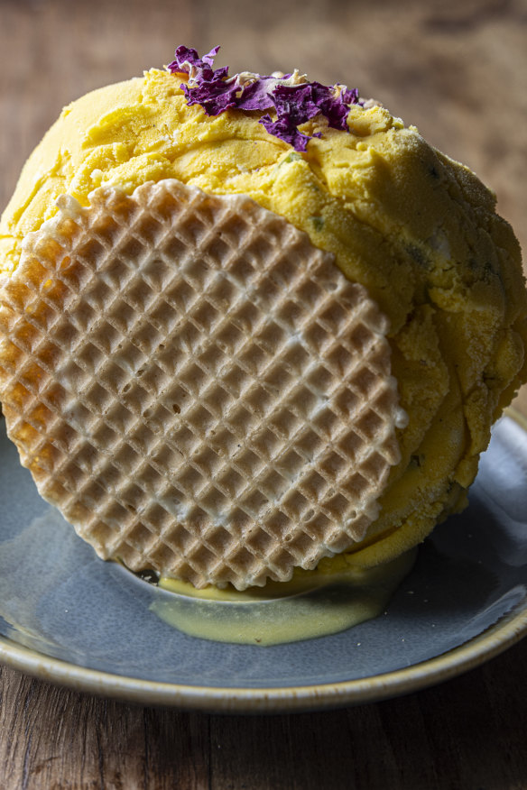 Saffron ice-cream.