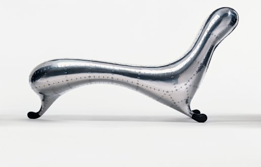 Marc Newson’s 1986 Lockheed Lounge, in riveted aluminium, became the world’s most expensive design object when one sold at auction for $5.3 million.
