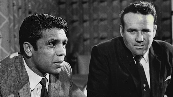 Lionel Rose with his his manager-trainer Jack Rennie on December 10, 1969