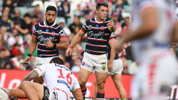 Changing of the guard: Jake Friend took some to time to adjust to Cooper Cronk taking the place of Mitchell Pearce at the Roosters.