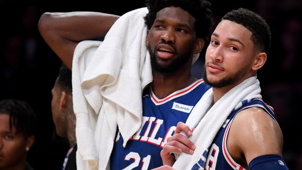 Fractured relationship? Joel Embiid (left) and Ben Simmons.