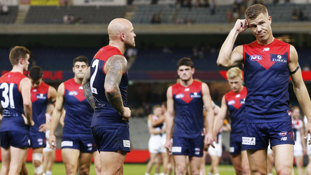 Dejected Demons after their round-five loss to the Saints.