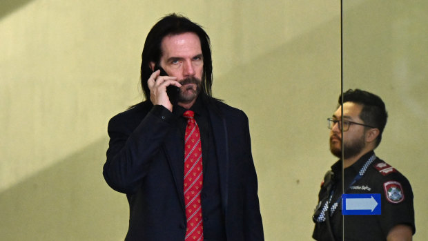 American computer video game champion Billy Mitchell is seen outside the Brisbane District Court.