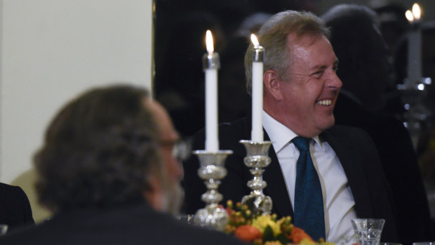 British ambassador Kim Darroch, pictured at the British Embassy in 2017, described the US policy on Iran as "incoherent, chaotic". 