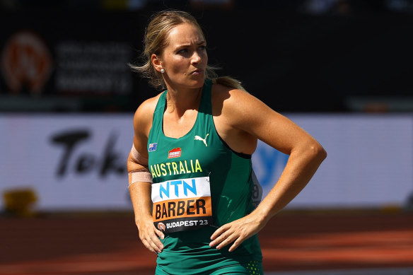 Kelsey-Lee Barber had a scare before qualifying for the javelin final at the world championships in Budapest.
