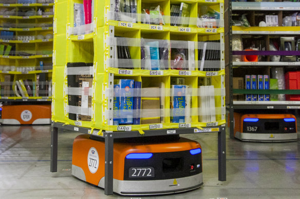 Amazon Australia’s automated facility in Kemps Creek, Western Sydney.