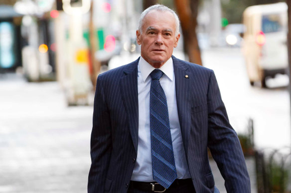 John Poynton, former director Crown Resorts and Burswood arrives at the Perth Casino Royal Commission