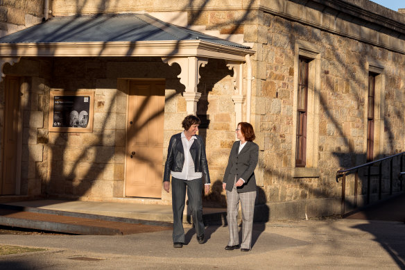 Deborah Kemp and Jacqui Durrant outside the old courthouse in Beechworth.