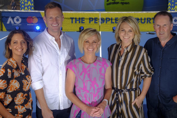 The axeman cometh: Today's 2019 line-up of Brooke Boney, Tom Steinfort, Deb Knight, Georgie Gardner and Tony Jones.