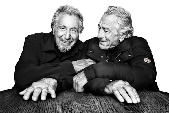 Al Pacino and Robert De Niro in the new Moncler ad.