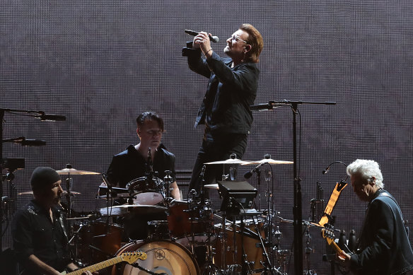 U2 performing at the Sydney Cricket Ground in November 2019.