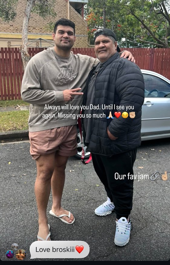 David Fifita with his late father, Siaosi.