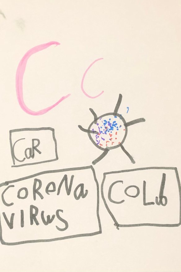 An early 2020 piece of schoolwork by Lisa Hounsley’s daughter.