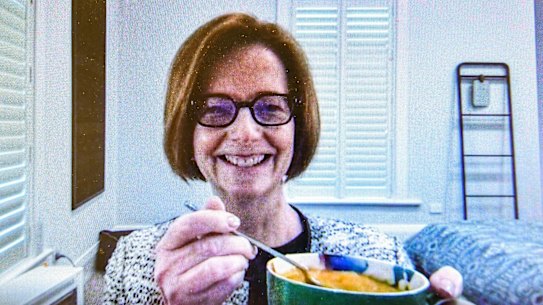 Julia Gillard with her home-made pumpkin soup.