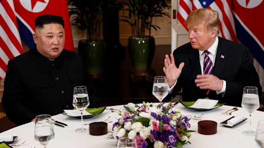 President Donald Trump has dinner with North Korean leader Kim Jong Un