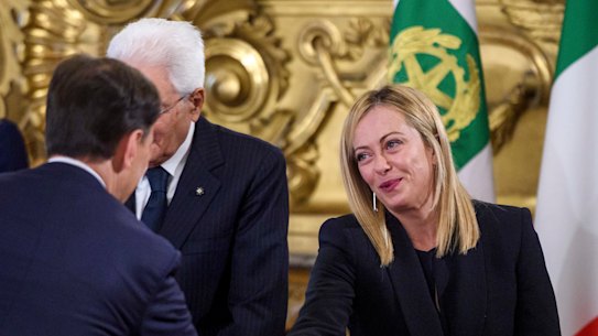 Far-right politician Giorgia Meloni became Italy’s first woman prime minister at the swearing-in ceremony.